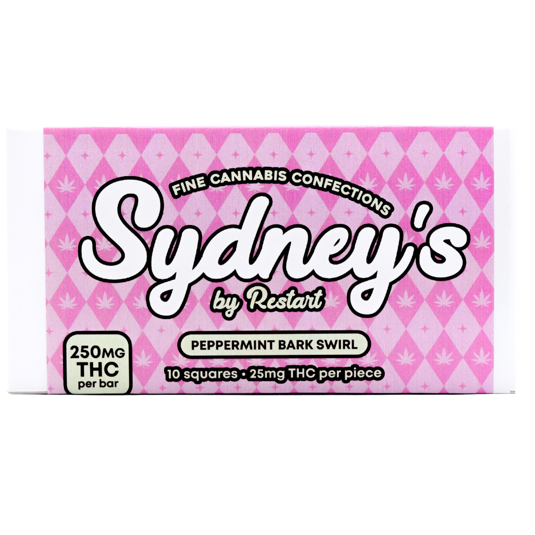 Sydneys Delta 9 THC 250MG Chocolate Bars / Peppermint Swirl
